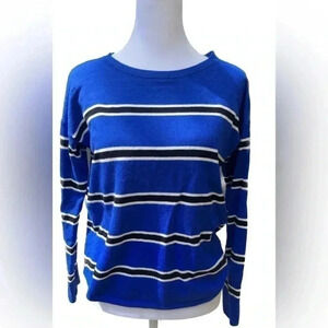Express blue striped sweater small